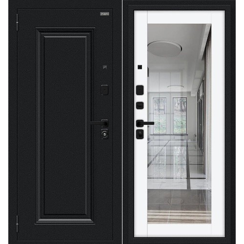 Флэш МФ/SBlack Букле черное/White Silk 205*86 левая