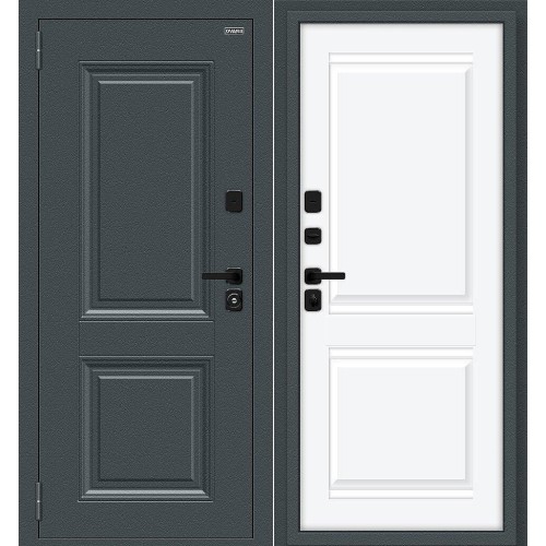 Металлическая Thermo Некст/SBlack Старк антрацит/White Silk 205*86 левая